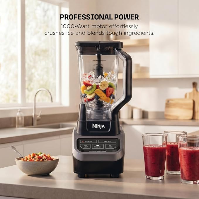 Ninja Professional Blender, 1000W, Total Crushing Tech, 72oz Pitcher, BL610
1000W Total Crushing blades crush ice & blend smoothies, sauces. XL 72-oz pitcher for family batches. Dishwasher-safe parts. 

 #LTKHome #LTKSaleAlert