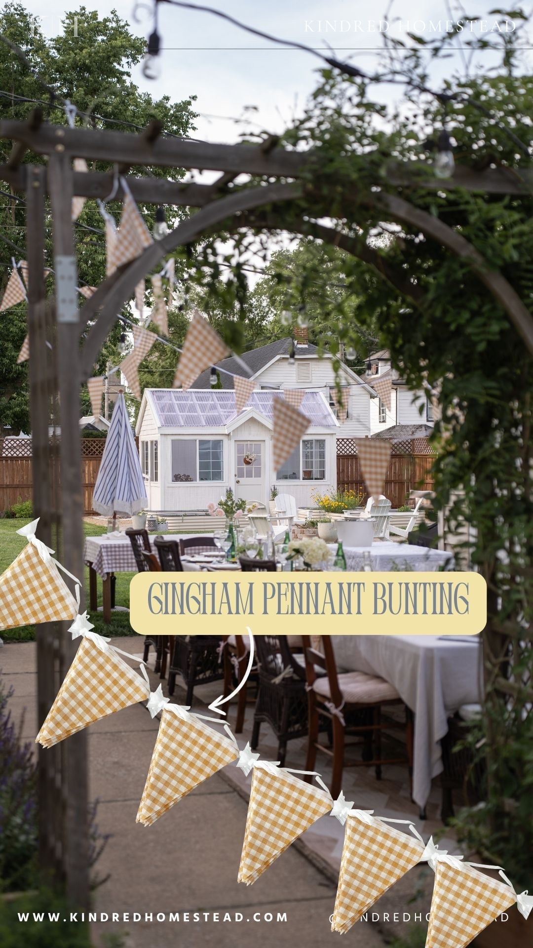 Butter yellow gingham bunting banner!