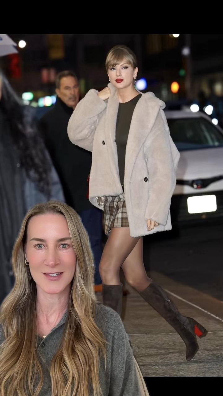 Taylor Swift stepped out in New York ahead of her Late Show with Stephen Colbert appearance to promote her new Disney+ docuseries The End of an Era wearing a winter look that feels polished elevated and effortlessly her.
The plaid mini skirt the soft cream teddy coat, the rich chocolate knee high boots and the pop of red envelope clutch bag create the perfect mix of cozy and iconic celebrity street style.
If you love recreating Taylor’s New York outfits I linked her exact pieces plus the best look for less options so you can shop the full winter look 


This video was shared with permission from @jasonhowardnyc 