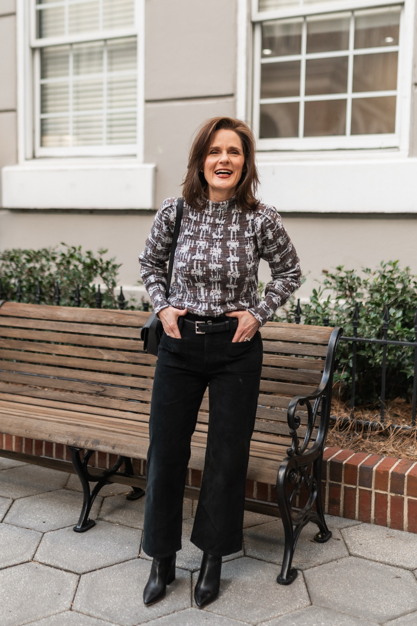 Slim wide leg corduroy pants you will reach for all season from J.Crew.  This season’s slim wide leg pants are the perfect amount of flare for petites.  Run TTS.

Fun petite sweater from Nic + Zoe..  their knit pieces are always a great fit.
#ltkpetite #petite

#LTKStyleTip #LTKSeasonal #LTKOver40