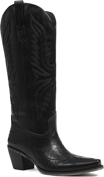 Cowboy Boots for Women - Western Cowgirl Boots Knee High Snip Toe | Amazon (US)
