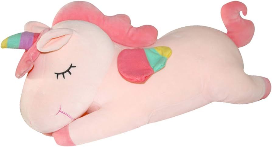 AIXINI Plush Unicorn Stuffed Animal Pillows Toy, 11.8 Inch Cute Soft Pink Unicorn Plushie with Ra... | Amazon (US)