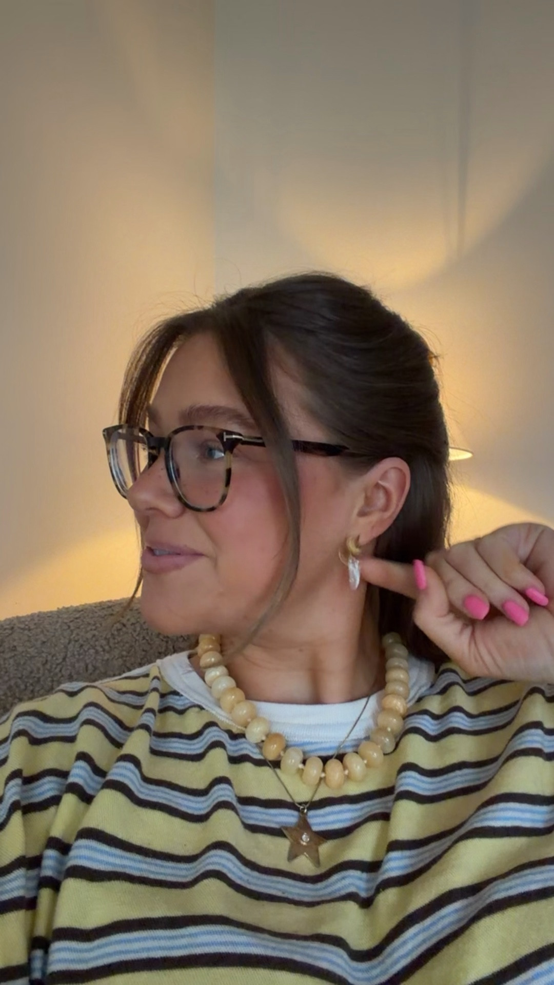 I wear this star necklace and earrings often they are great quality! Free people striped shirt size large true to size! 

#jewelry #accessories #bracha #bresheppard