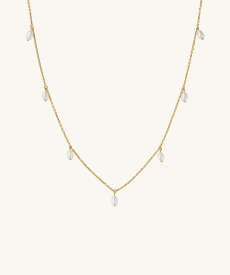 Tiny Pearl Station Necklace | Mejuri Fine Crew