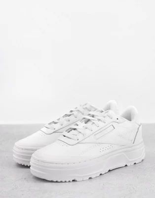 Reebok Club C Double Geo platform sneakers in white | ASOS (Global)