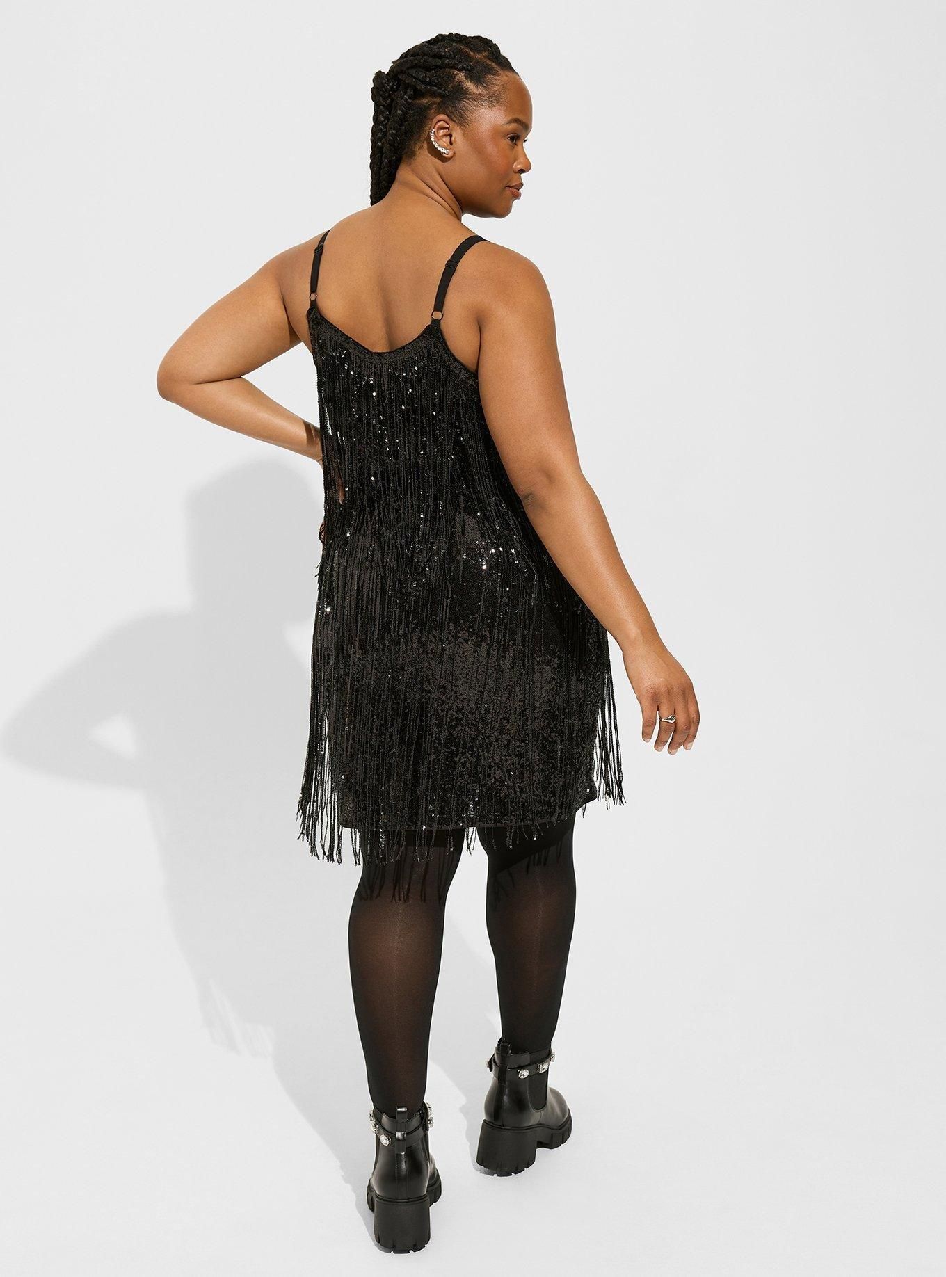 Mini Sequin Fringe Layer Dress | Torrid (US & Canada)