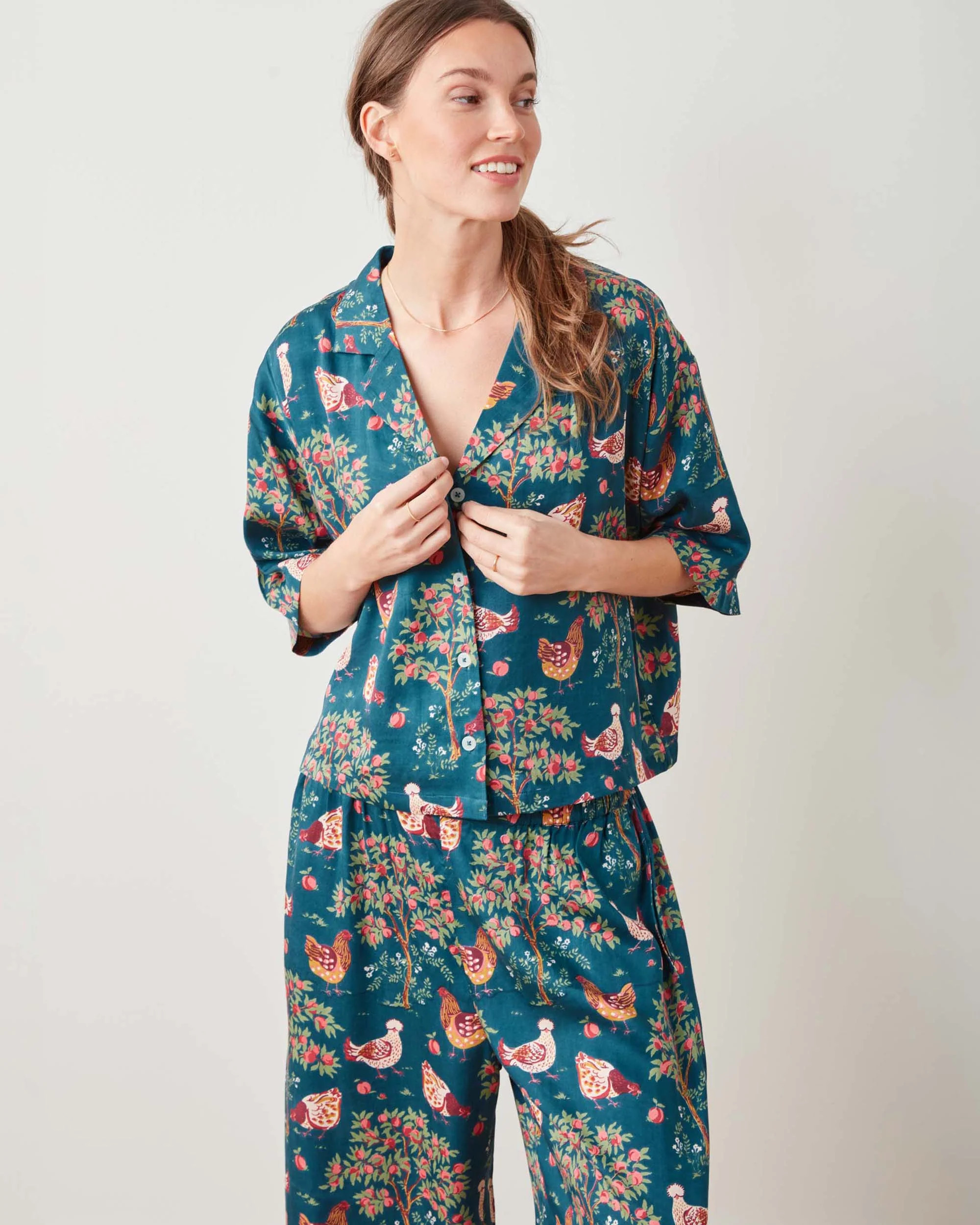 Hen House - Petite Eco Satin Wildest Dreams Set - Navy | Printfresh