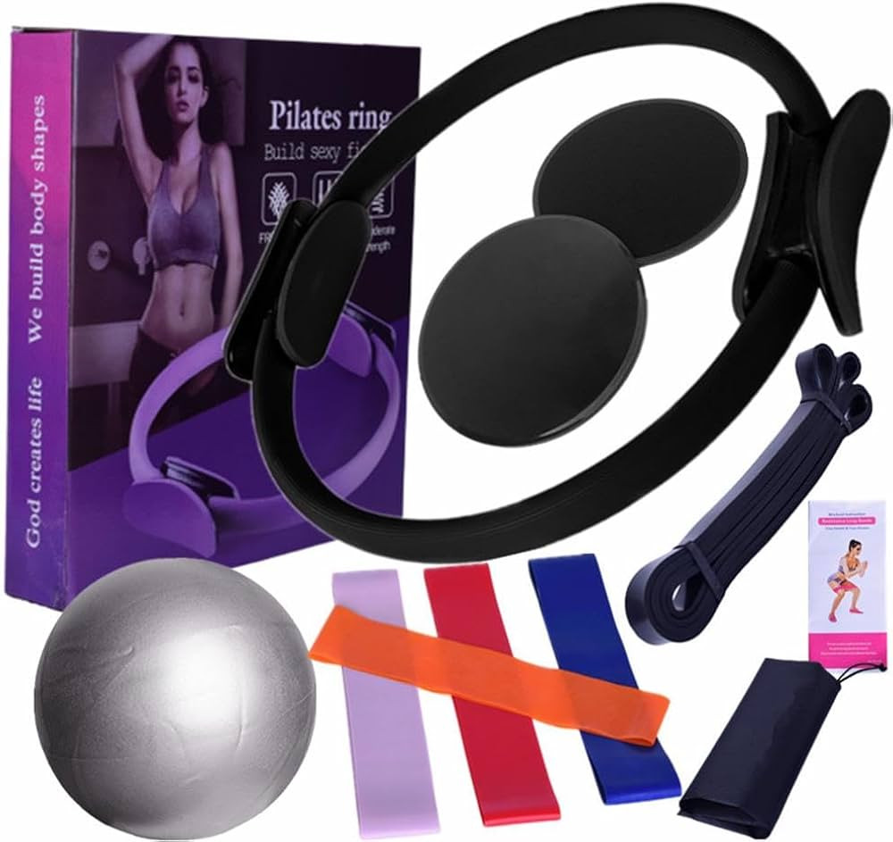 Pilates Equipment for Home Workouts Pilates Ring and Ball Set Resistance Bands & More Perfect for... | Amazon (US)