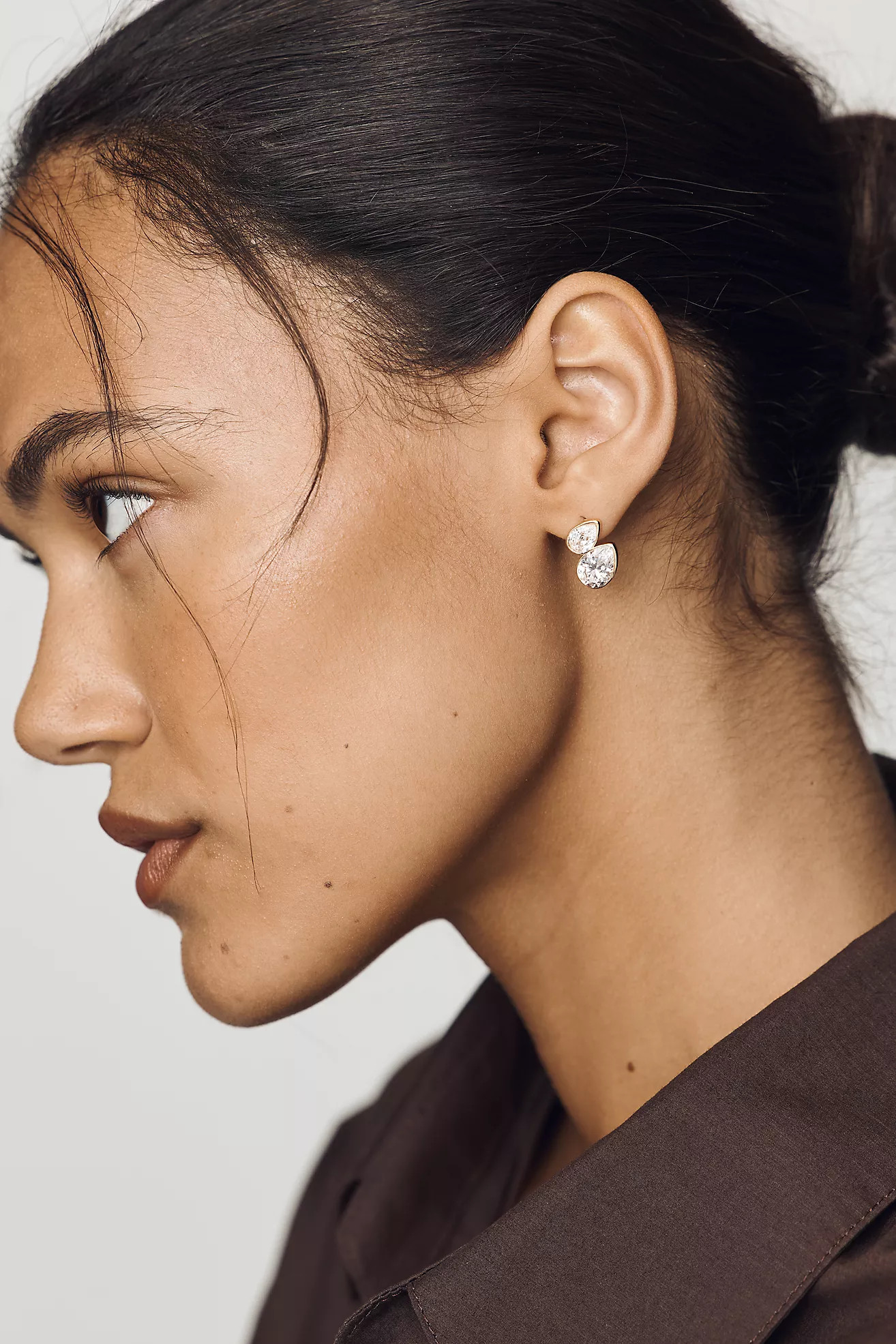 By Anthropologie Demi-Fine Crystal Pear Duet Earrings | Anthropologie (US)