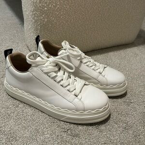 Chloé Lauren Low-Top White Leather Sneakers | Poshmark