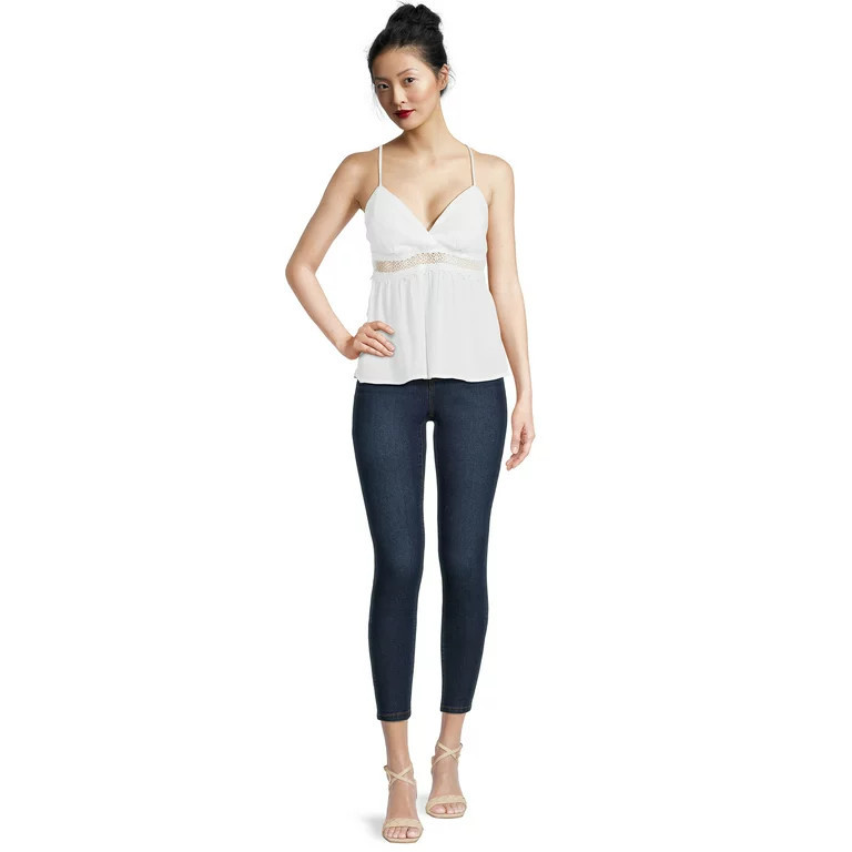 No Boundaries Juniors Crochet Trim Cami Top | Walmart (US)