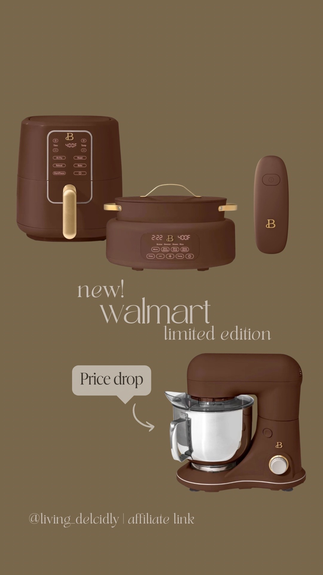 These bestselling appliances now come in a GORGEOUS chocolate brown &&& now I want to change out my entire kitchen collection! 🤎 
*I own the air fryer & toaster by this brand & they are SO GOOD! 

Kitchen essentials, kitchen finds, small appliances, counter styling, Walmart finds

#LTKHome #LTKSaleAlert