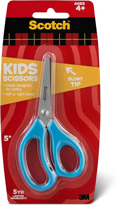 Scotch 5" Blunt Kid Scissors, Ideal for School and At-Home Crafting Projects (1441B) (Color may v... | Amazon (US)