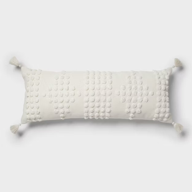 Oversized Oblong Tufted Diamond Throw Pillow Cream - Opalhouse™ | Target