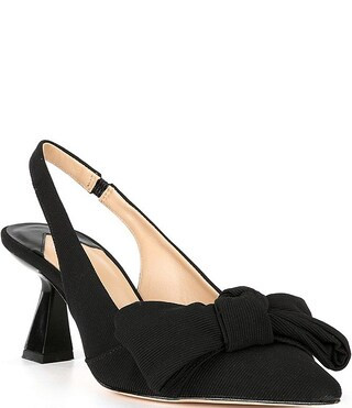 Lenore Ribbed Bow Slingback Pumps | Dillard's