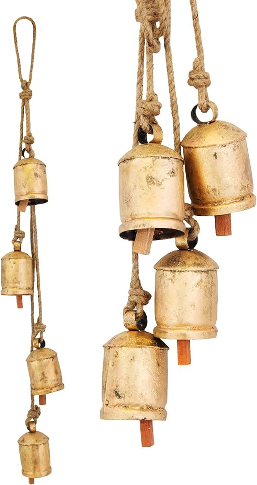 Vintage Rustic Cow Bell Christmas Bell Set - Shabby Chic Holiday Decor - Set of 4 Bells in one St... | Amazon (US)