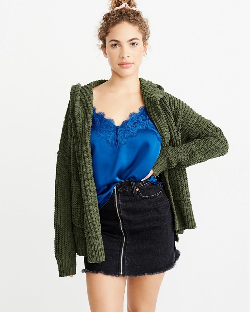 Oversized Chenille Hooded Cardigan | Abercrombie & Fitch US & UK