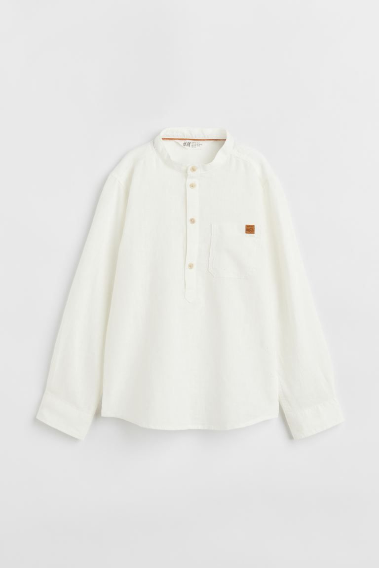 Linen-blend Henley Shirt | H&M (US)