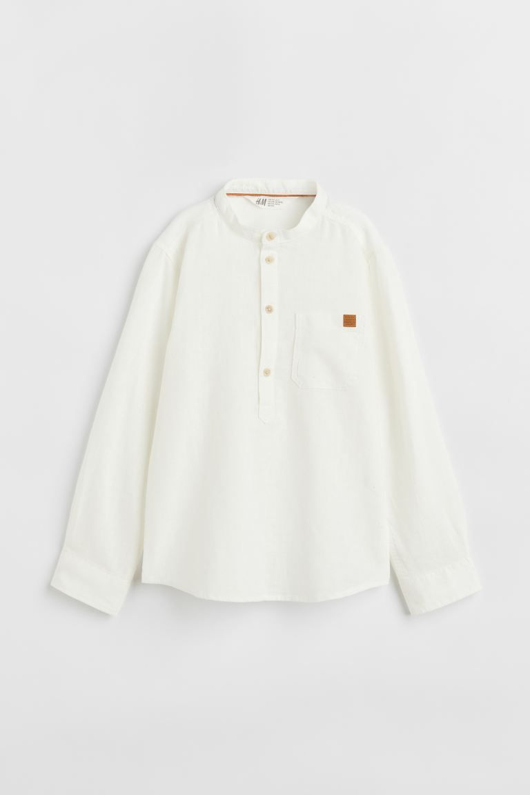 Linen-blend Henley Shirt | H&M (US + CA)