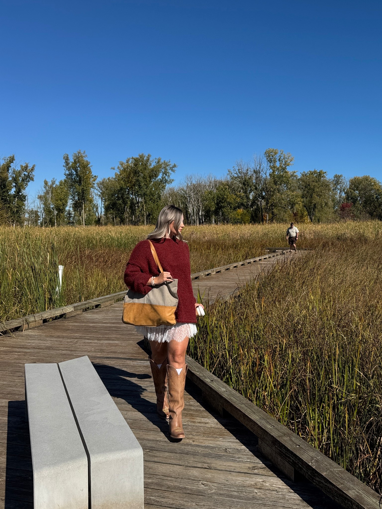 Cowgirl boots are Freebird! 
This oversized chunky sweater is such great quality! 
Tote is Hearth and Hand at target from a few years ago! 