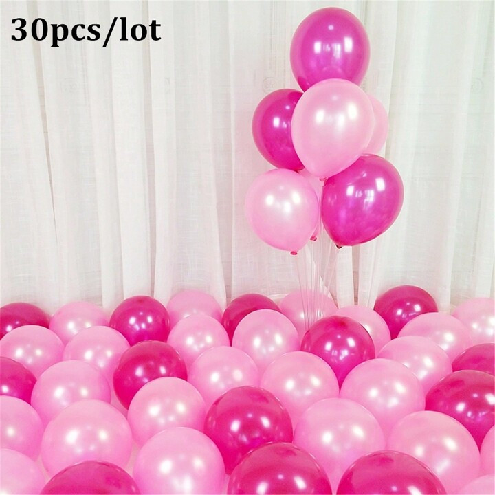 30pcs/Pack Pearlescent Light Pink & Rose Red Latex Balloons, 10-Inch, 1.5g, Birthday Party/Weddin... | SHEIN