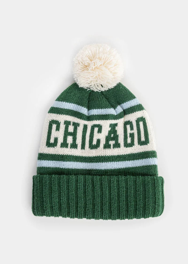 Adult Mad Hatter Chicago Pom Beanie - Emerald | Alice & Wonder