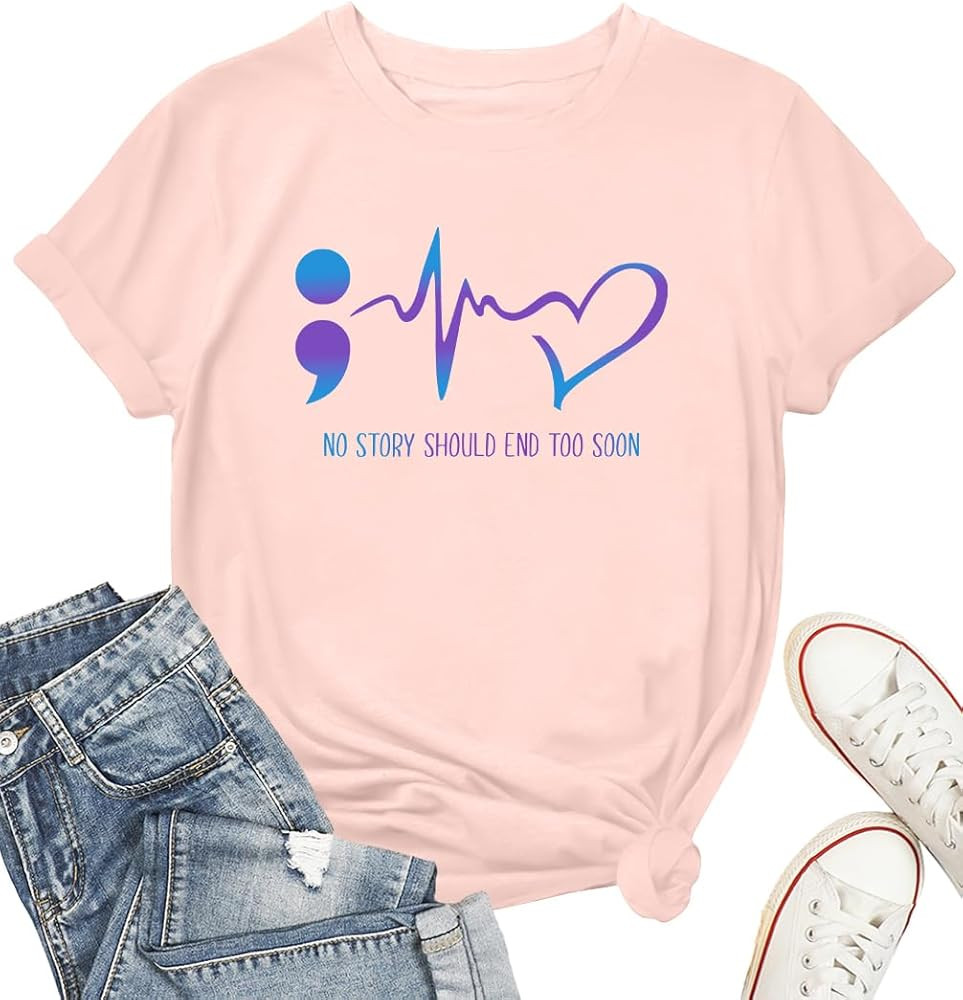 Suicide Awareness Shirt Women Mental Health T-Shirt Suicide Prevention Shirt You Matter Therapist... | Amazon (US)