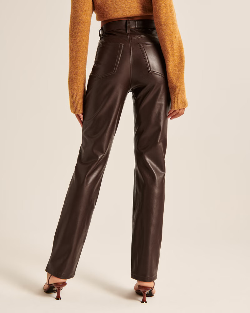 Vegan Leather 90s Straight Pants | Abercrombie & Fitch (US)