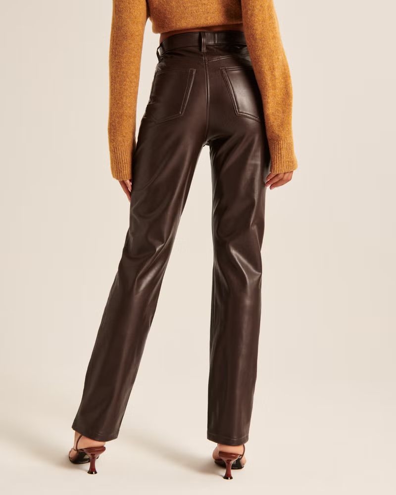 Vegan Leather 90s Straight Pants | Abercrombie & Fitch (US)