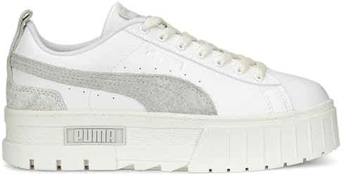 PUMA Womens Mayze Thrifted Perforated Logo Platform Sneakers Shoes Casual - White | Amazon (US)