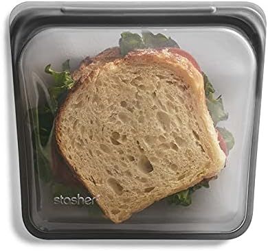 Stasher Platinum Silicone Food Grade Reusable Storage Bag, Black Rainbow (Sandwich) | Reduce Sing... | Amazon (US)