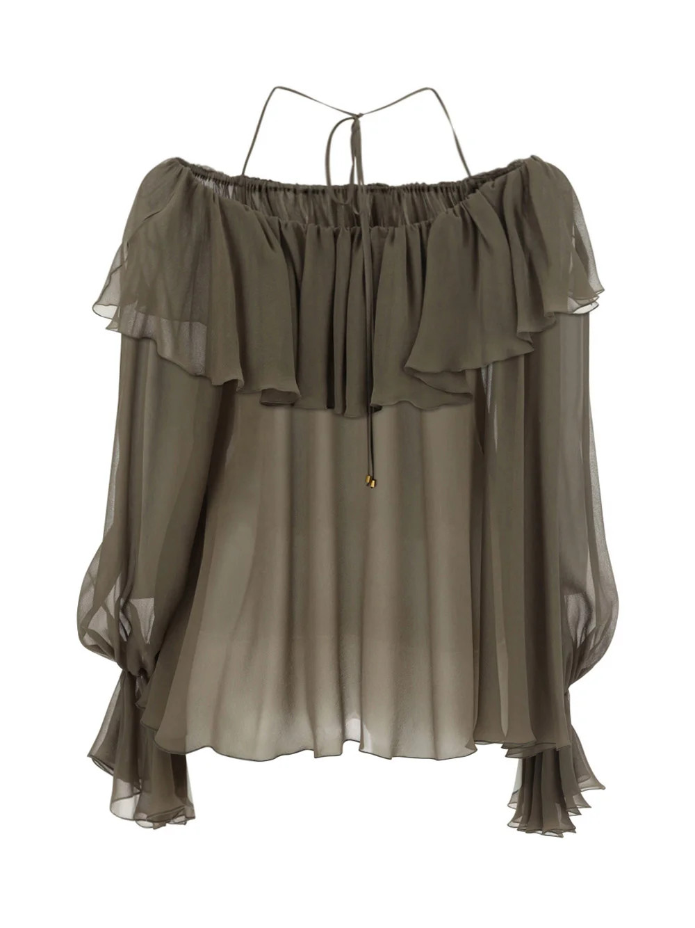 Blumarine Off-Shoulder Ruffled Top | Cettire Global