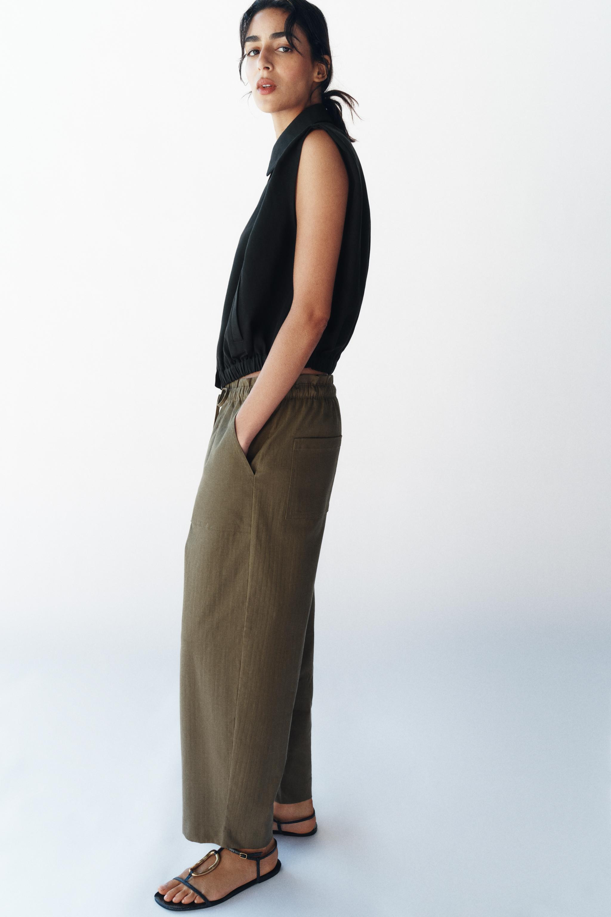 TAPERED PANTS WITH ELASTIC WAIST | Zara Canada