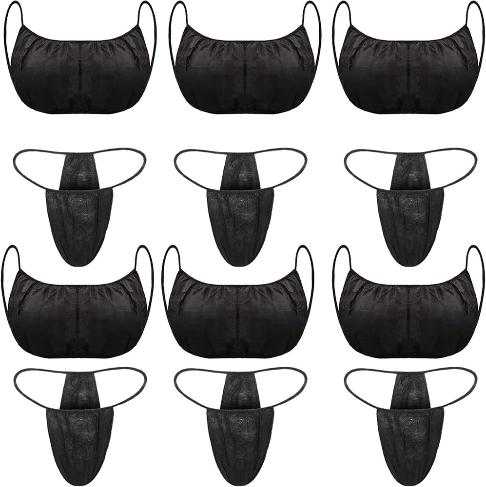 Yahenda 50 Pieces Disposable Bras and Panties for Spa Women Disposable Bikini Thong Underwear | Amazon (US)