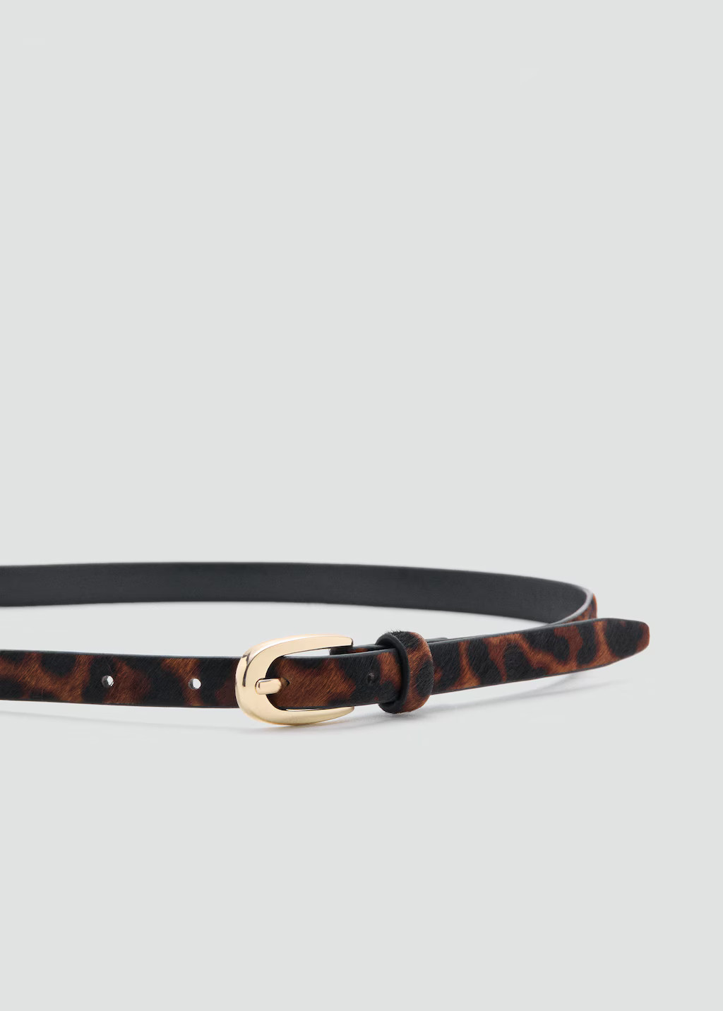Leopard fur leather belt brown - Woman - M - MANGO | Mango (US/MX/AU)
