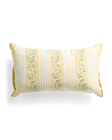 24x14 Striped Daisy Vines Outdoor Pillow | TJ Maxx