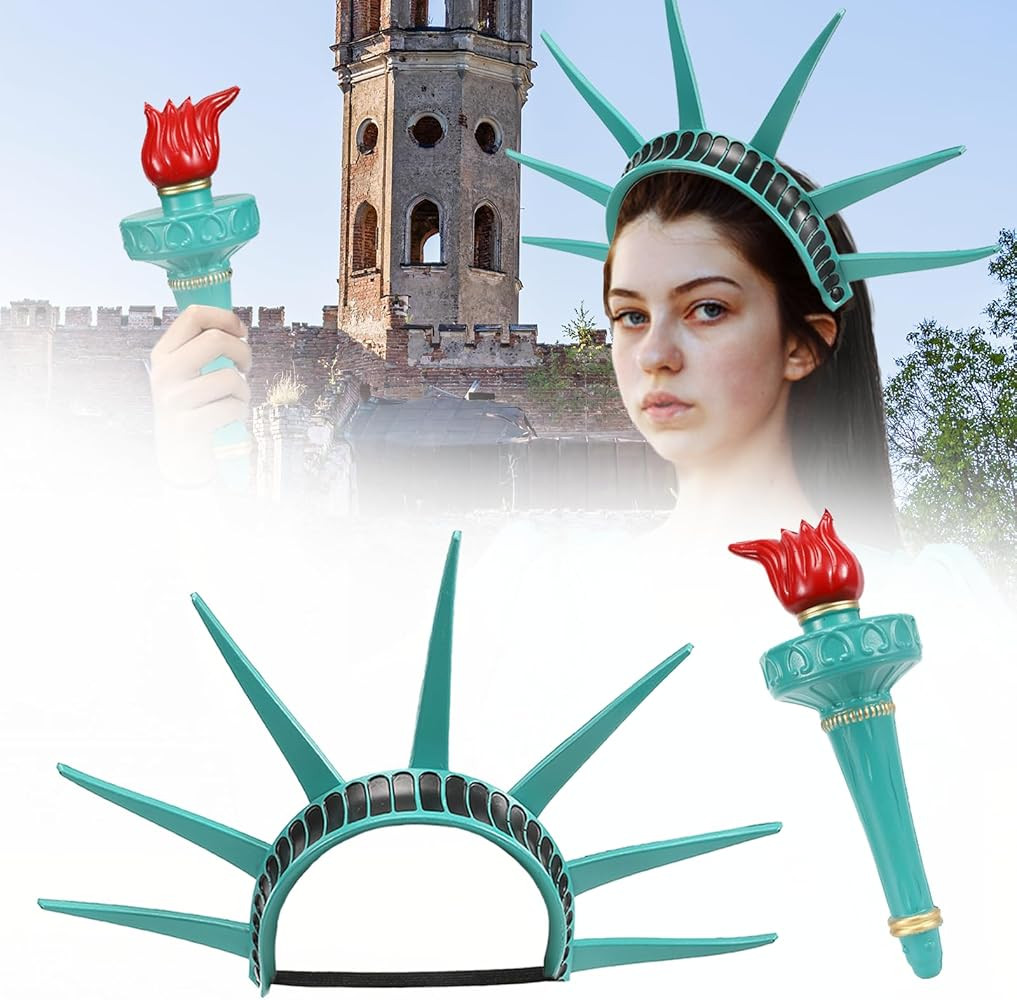 Statue of Liberty Costume Crown Torch Statue of Liberty Headband for Women Halloween Party Cospla... | Amazon (US)