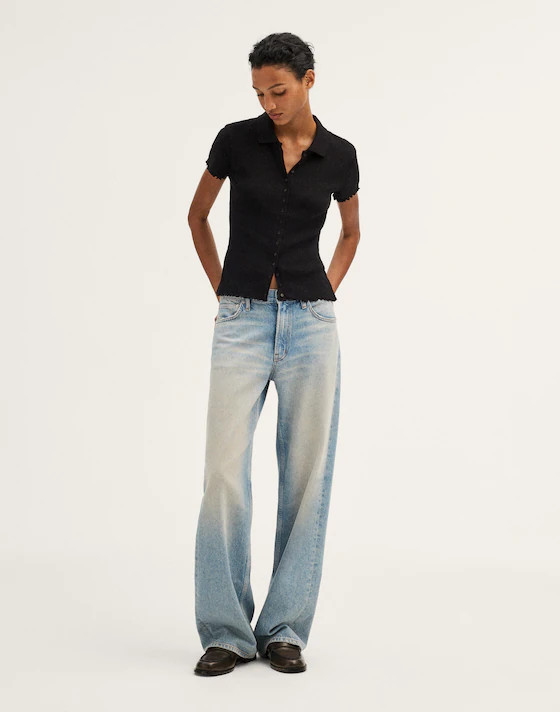 Cap-Sleeve Botton-Front Top | Madewell