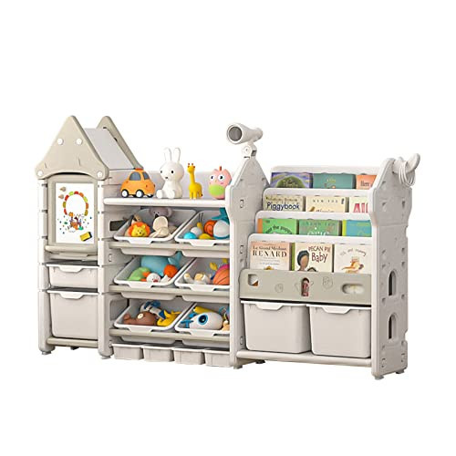 UNICOO Kids Toy Storage Organizer and Children Bookshelf - Toy Organizer with Bookshelf, Toy Shelf Organizer with Bins, Toy Bookshelf Organizer - Ideal for Playroom, Nursery, and Bedroom | Amazon (US)