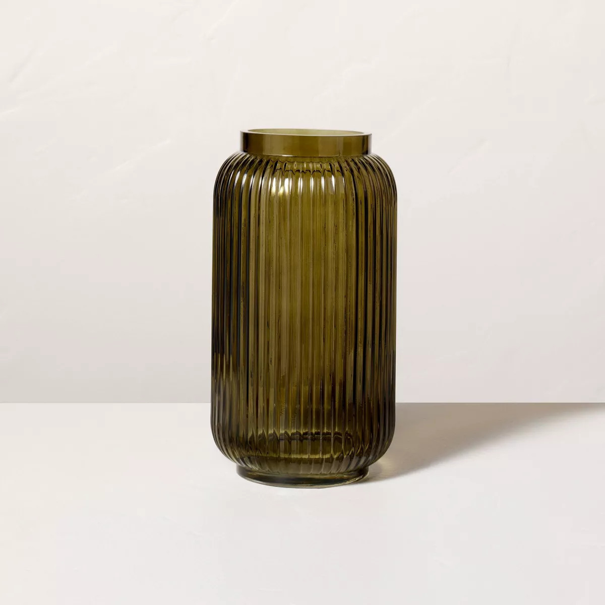 Ribbed Glass Jug Vase Dark Green - Hearth & Hand™ with Magnolia | Target