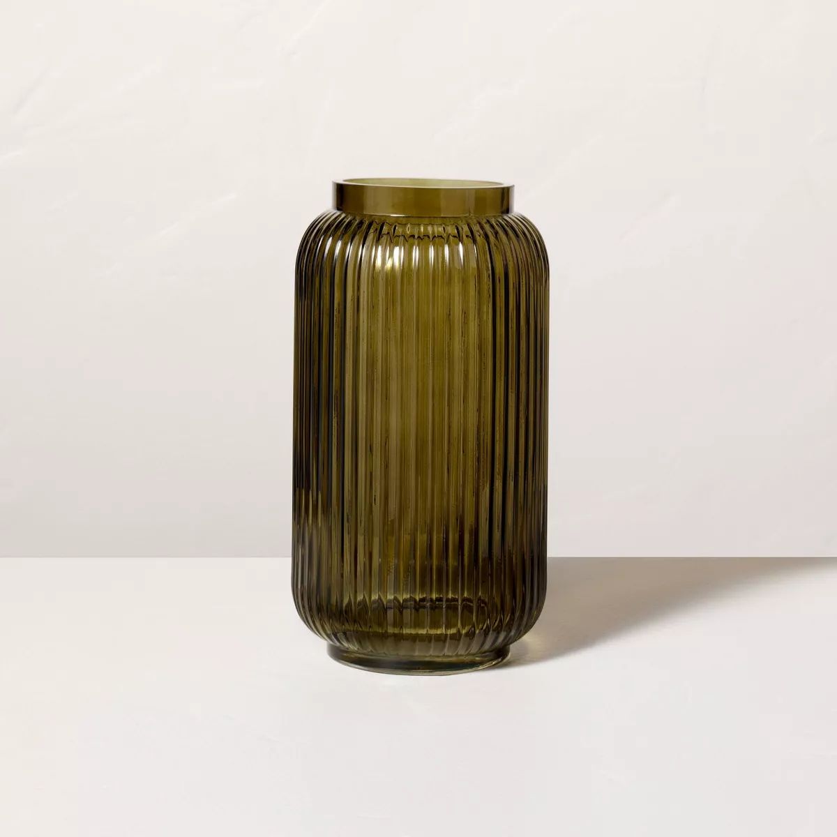 9" Ribbed Glass Jug Vase Dark Green - Hearth & Hand™ with Magnolia | Target