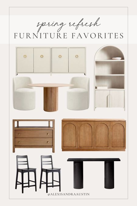 My favorite furniture finds! Neutral furniture styles to fit into any spring refresh 

Home finds, furniture favorites, wooden furniture, sideboard, dining table, accent chair, arched cabinet, counter stool, console table, neutral home, nightstand faves, Wayfair, Crate and Barrel, Target style, Ballard Designs, spring refresh, shop the look!

#LTKStyleTip #LTKHome #LTKSeasonal