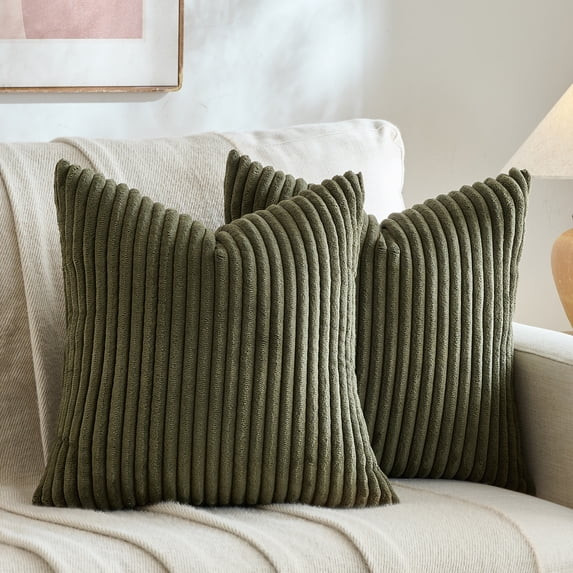 Fancy Homi 2 Pcs Olive Green Decorative Throw Pillow Cover 20x20 Inch for Couch Bed Chair, Aesthe... | Walmart (US)
