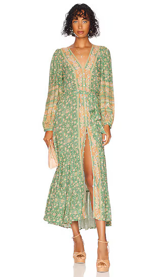 Madame Peacock Button Through Gown in Emerald | Revolve Clothing (Global)