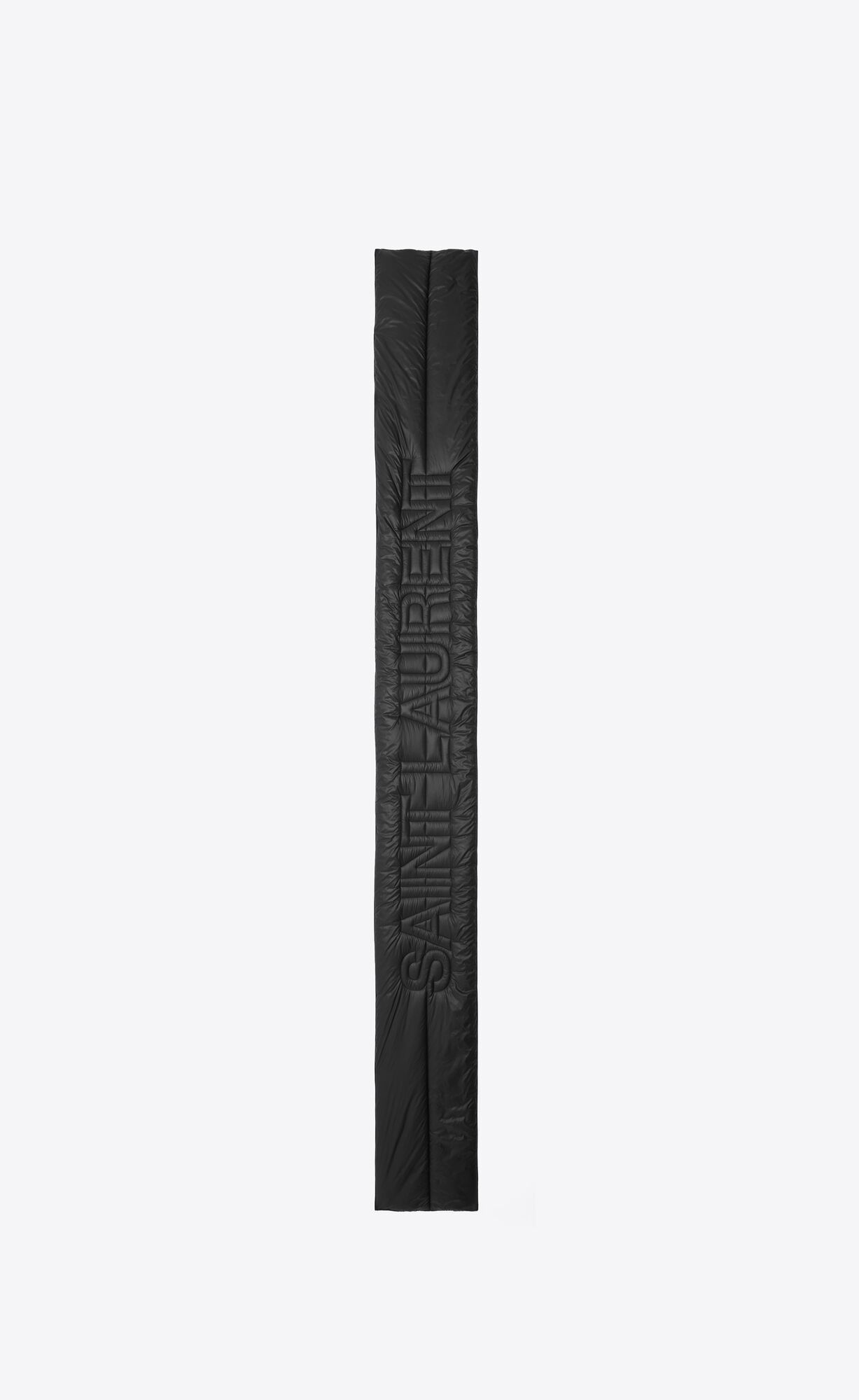 rectangular puffer scarf with SAINT LAURENT quilted overstitching. | Saint Laurent Inc. (Global)