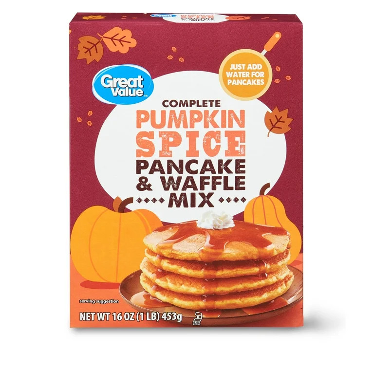 Great Value Pumpkin Spice Pancake & Waffle Mix, 16 oz Box - Walmart.com | Walmart (US)
