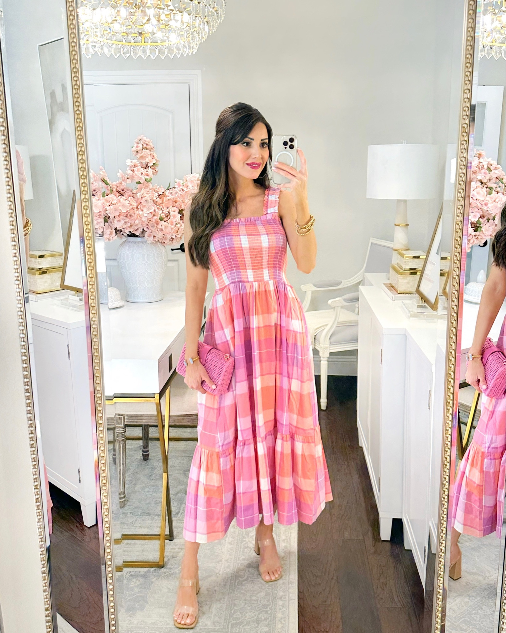 Smocked midi dress under $25 💗 summer dresses, pink dress, smocked dresses, pink dresses, free assembly, scoop, time and tru Walmart finds #walmartpartner #walmartfashion #walmart 

#LTKunder50 #LTKstyletip #LTKsalealert
