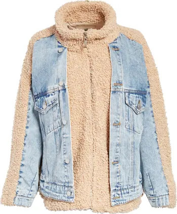 BLANKNYC Faux Shearling & Denim Trucker Jacket | Nordstrom | Nordstrom