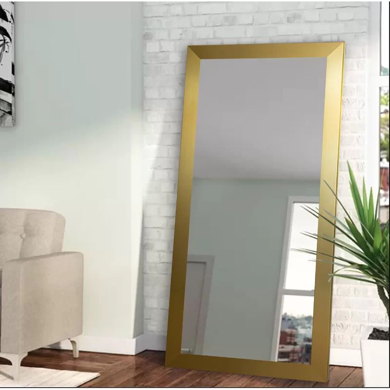 70" H x 35" W x 0.75" D Gold Industrial Full Length Mirror | Wayfair North America