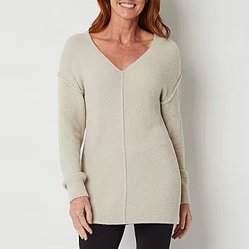 Stylus Womens V Neck Long Sleeve Pullover Sweater | JCPenney